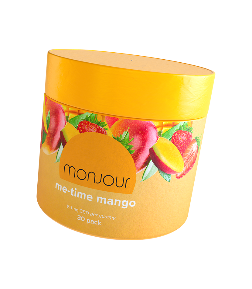 A yellow jar of Monjour Me-Time Mango.