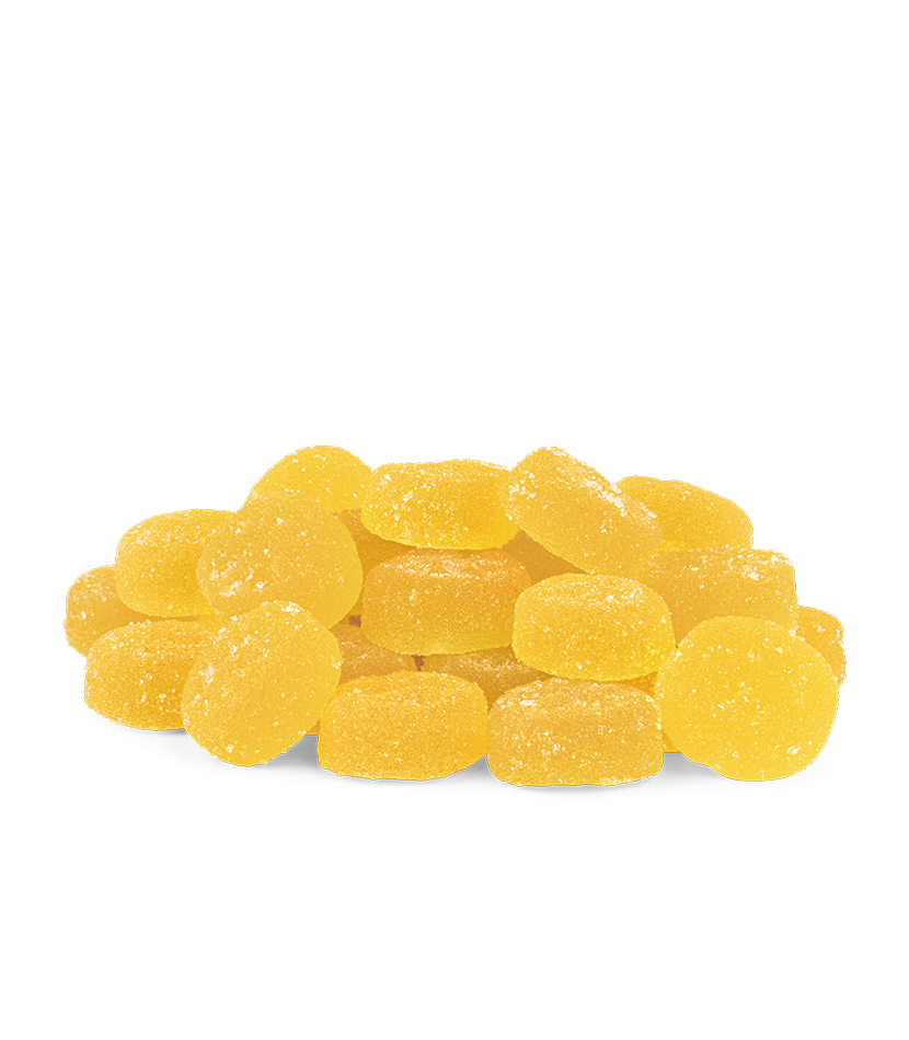 A pile of yellow gummies.