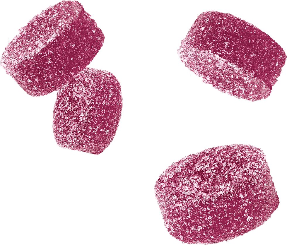 Several floating gummies.